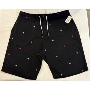 LRG Men's "Choppa" All-Over Print Chino Shorts - Black - Size 42